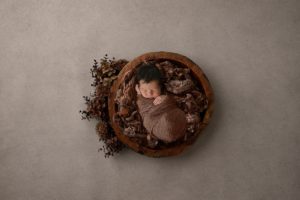 woodland bowl newborn photography brown autumn