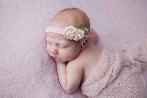 newborn baby photo headband pose wrap ivi nell pink