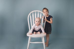 sitting baby photography blue chair