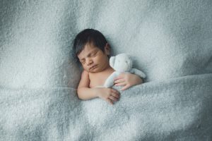 baby newborn blue boy bear photography