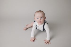 first birthday photography baby boy grey