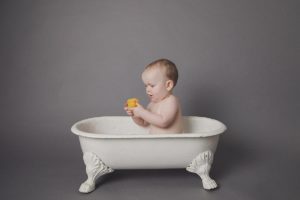 first birthday photography baby boy vintage bath duck