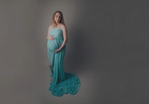 maternity pregnancy photography dress photoshoot floaty aqua grey