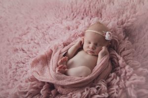 newborn baby girl flokati rug dusty pink headband