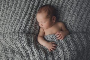 natural newborn baby photography grey knit