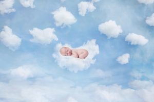 clouds sky newborn baby photography boy blue