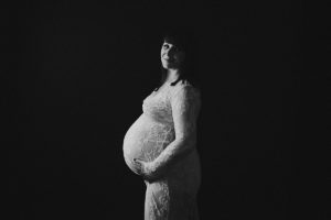 black dark pregnancy photography