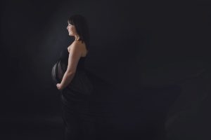 black dark pregnancy photography