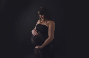 black dark pregnancy photography
