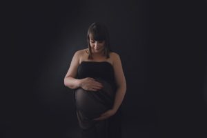 black dark pregnancy photography